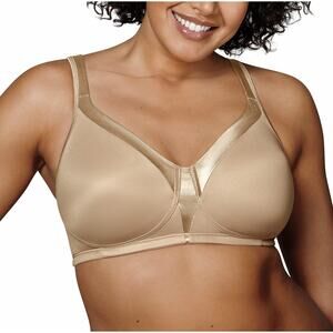 Playtex Full Figure 18 Hour Sleek & Smooth Wireless Bra, Nude, Size 38DD 0164